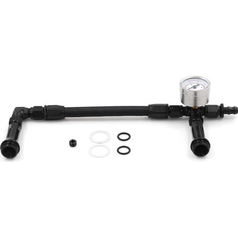 Tuyau carburant double alimentation AN6 tressé avec manomètre à vide – pour carburateur Holley 4150 (1/5)