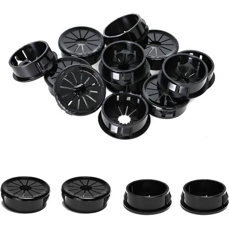 25 passe-câbles, clips de 28 mm de diamètre, passe-câbles ronds en nylon pour câbles de bureau, noirs (1/4)