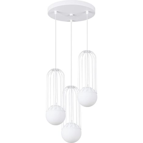 Lámpara colgante Zovolu blanco, 3 luces (1/5)