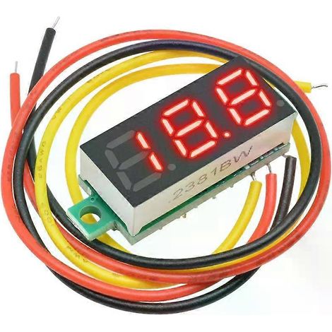 5 Stück 028 Zoll 3-Draht LED Digitalvoltmeter DC 0-100V Kfz-Mobil-Stromspannungstester Rot Grün Blau Gelb Weiß (1/4)
