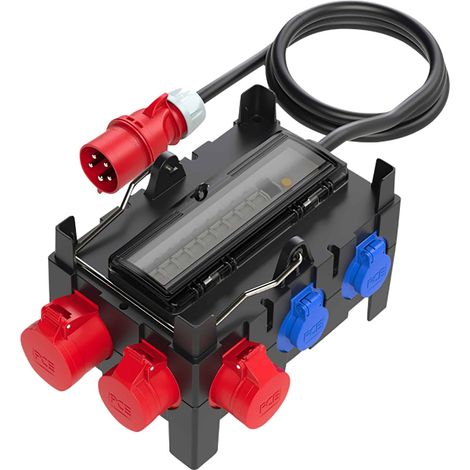 Distributeur d'énergie PCE ISCHL, 1x CEE 32A, 2x CEE 16A, 6x SSD 16A, IP44 (1/3)