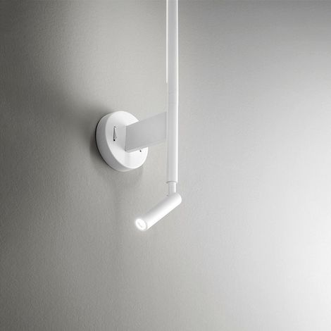 Applique in metallo verniciato bianco Ramon biemissione LED 6W + 3W faretto spot 3000K CRI80 220-240V 50/60Hz 420Lm + 210Lm faretto spot (1/2)