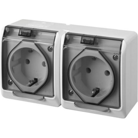 Base enchufe elec 16amp250v sch.dob est.tt lat ip54 bl pool