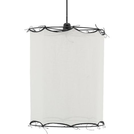 Abat-jour pour suspension en coton Riad Moyen Blanc (1/4)