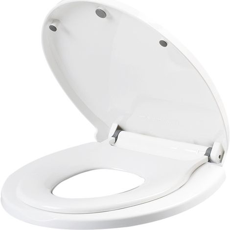 Siège de toilette familial, siège de toilette avec siège magnétique pour enfant, charnière réglable anti-chute, siège de toilette en forme de U, siège de toilette familial pour enfants et adultes (1/3)