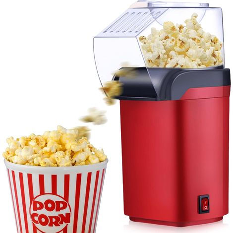 Machine à Pop-Corn à Air Chaud 1200W Sans Huile Ni Graisse Popcorn Maker Électrique Rapide en 3 Minutes Fonctionnement à Un Bouton Compact avec Cuillère à Mesurer Idéal pour Maison et Fêtes (1/5)