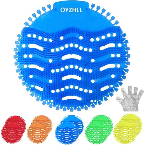 10 Pack Urinal Grid Spatter-Less Filters for Urinal, Deodorizer Urinal with Perfume, Fragrance Lasts 30 Days Five Types of Fragrances, Gloves (1/5)
