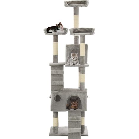 Maison Exclusive - Albero per Gatti con Tiragraffi in Sisal 170 cm Grigio