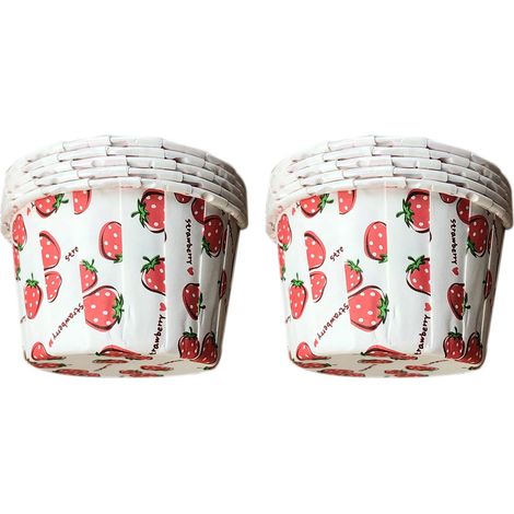 Caissettes à Cupcakes Motif Fraise, Lot de 100 Moules en Papier Graisseproof pour Muffins et Pâtisserie (1/5)