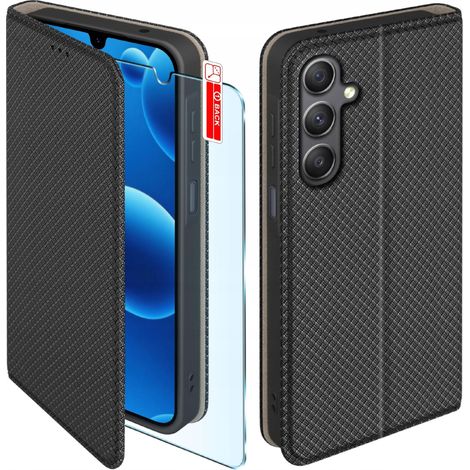 Étui pour Samsung Galaxy A26 5G SMART MAGNET FERMETURE PORTEFEUILLE + VERRE