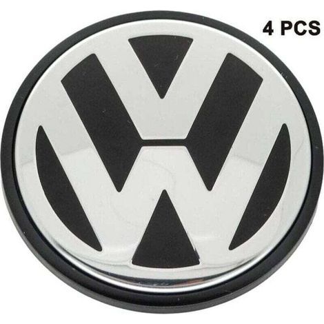 Bardusch-Enjoliveur de moyeu de roue Volkswagen, noir, diamètre 65 mm, convexe