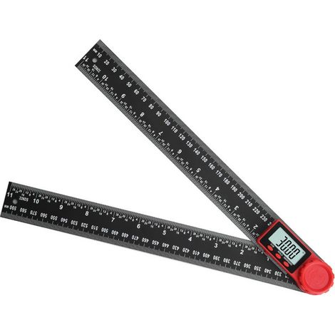 Linghhang – Rapporteur d'angle numérique 2 en 1 – Mesure précise 0-360° – Longueur 300mm – Écran LCD – Fonction de verrouillage et mise à zéro - 8-inch