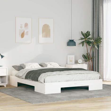 vidaXL Cadre de lit Blanc 140 x 200 cm (1/5)