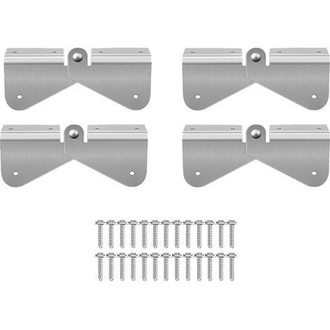 Charnière d'extension de bec verseur de gouttière rabattable en acier inoxydable, 4 ensembles, pour carré rectangulaire (1/5)