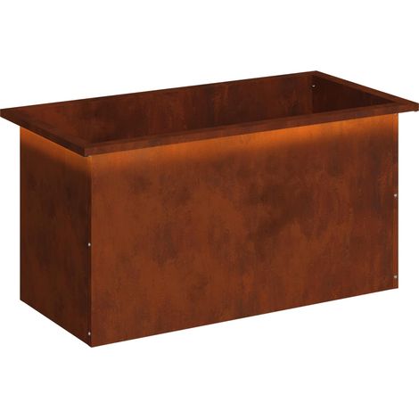 Garden Planter with LED Rusty 40 x 80 x 40 cm Weathering Steel vidaXL