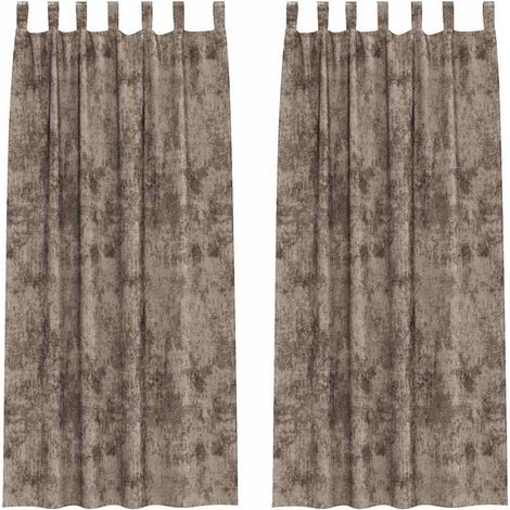 Rideaux en velours 2 pcs Cappuccino 225 x 140 cm Velours (1/5)