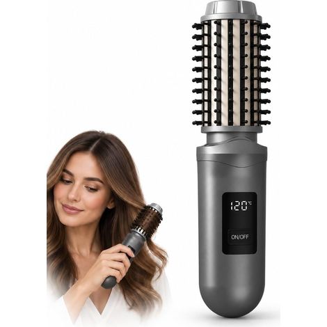 Lisseur/boucleur sans fil avec écran LCD, fonction lissage/boucle 2 en 1, chauffage rapide en 30 secondes, 3 réglages de température, rechargeable. (1/5)