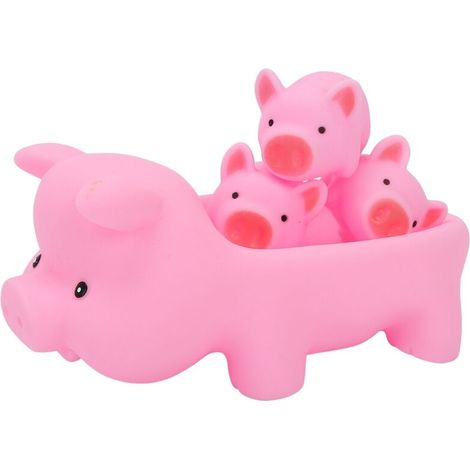 4 pièces Jouets de Baignoire Cochon Amusant, Jouet Cochon Criant pour Jeux d'Eau et Piscine (1/5)