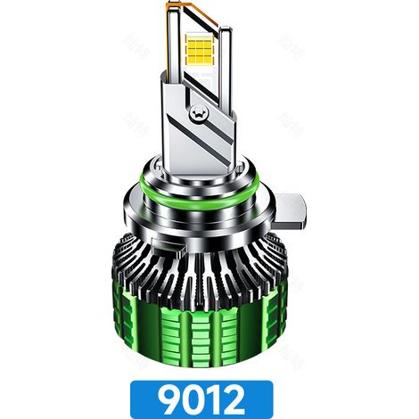 Ampoule LED K22-9012 pour voiture, 190 W, 9 600 lm, feux de croisement/feux de route, ultra-lumineuse, 6 000 K, phares de voiture, lot de 4 (1/4)