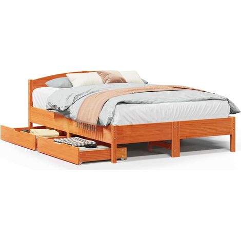 Maison Exclusive - Letto senza Materasso Marrone Cera 160x200 cm in Legno di Pino