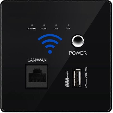 Integrierte 300M WiFi-Wandsteckdose, WLAN-Router mit USB-Ladegerät, WiFi-Repeater zur Netzwerkerweiterung.