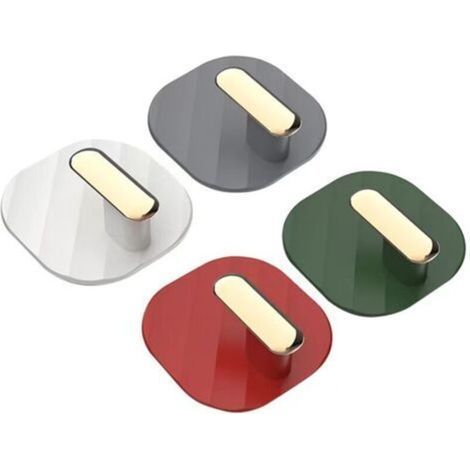 4 Pieces Adhesive Hook, Wall Mounted Coat Hook No Drilling, Waterproof Hanger, Self-Adhesive Towel Hooks, Washcloth Holder for Bathroom, Kitchen, Office (1/4)