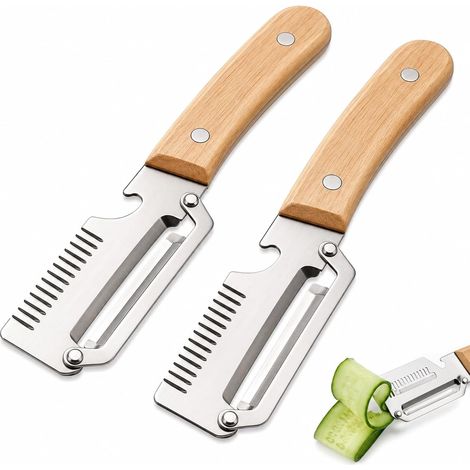 2-Piece Multifunctional Vegetable Peeler Set, Multifunctional Peeling and Cutting Knife, for Daily Preparation, Family Meals and Camping, Elite Peeler with Multiple Functions (1/5)