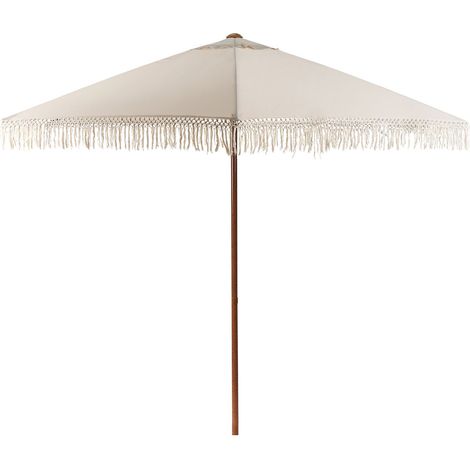Ombrellone da giardino ⌀ 258 cm palo in alluminio tessuto beige Murasa (1/5)