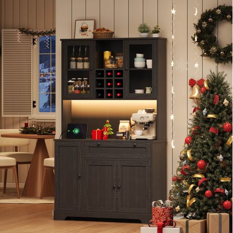 Mobile cucina con LED e presa MDF 180x105x40 cm OKMYHOME (1/5)