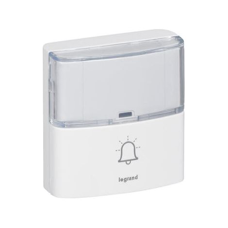 Legrand – Sonnette IP54 étanche pour kit carillon – Alimentation batterie CR2032 incluse – Portée radio 100m – Installation facile avec adhésif et vis (1/6)