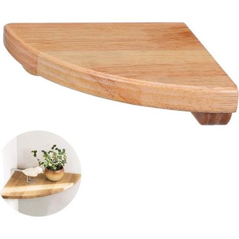 Étagère d'angle - Étagère d'angle en chêne - 1 pièce - 18 cm - Étagère d'angle flottante en bois naturel - Support pour plantes d'angle pour salle de bain, cuisine, chambre, salon - Emballage et matér