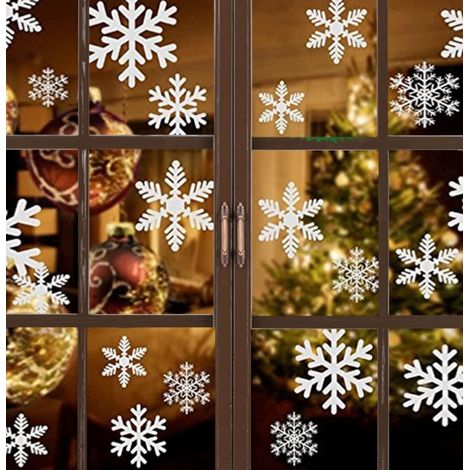 Weihnachtsfensteraufkleber, Weihnachtsfensteraufkleber, Schneeflockenaufkleber, Weihnachtsfensterdekoration, PVC-Fensteraufkleber, entfernbare statische Aufkleber