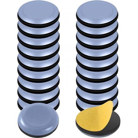 Tapis antidérapant rond bleu de 50 mm, auto-adhésif, résistant à l'usure et silencieux, pour pieds de table et de chaise (20 pièces) (1/5)