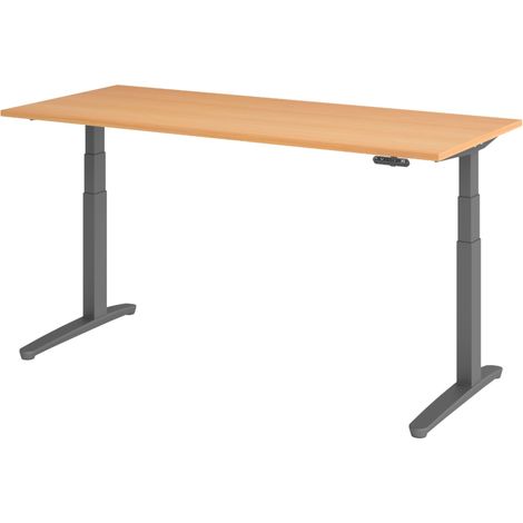 bümö Schreibtisch elektrisch XBHM Rechteck: 180 x 80 cm  Buche