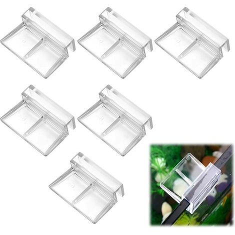 Supports de Couvercle en Acrylique pour Aquarium Clips Fixation de Vitre Transparente pour Bac à Poissons 6mm Lot de 6 (1/5)