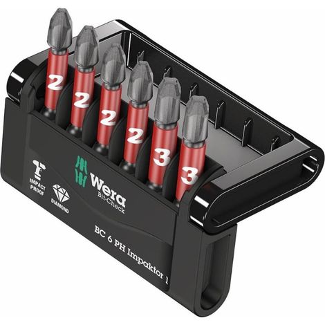 Wera 05057691001 Bit-Check 6 PH Impaktor 1, 6 pieces (1/5)
