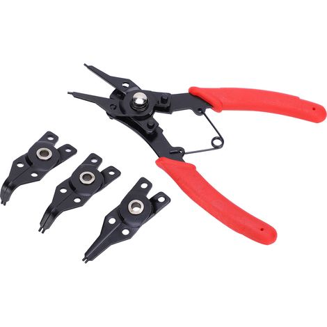 Pinces à circlips multifonctions 4 en 1 en acier à haute teneur en carbone, embouts de serrage remplaçables pour outils à main. (1/5)