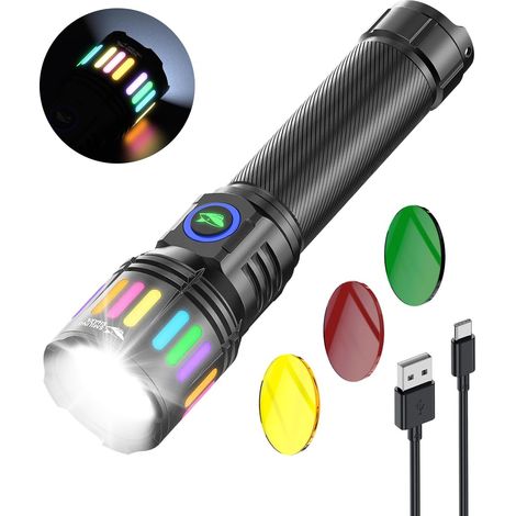 Lampe de Poche LED, M1 Lampe Torche Puissante Rechargeable avec 4 Modes (1/5)