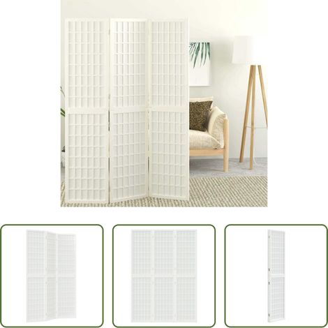 Shoji - 3-tlg. Paravent Japanischer Stil Faltbar 120x170 cm Weiß (1/5)