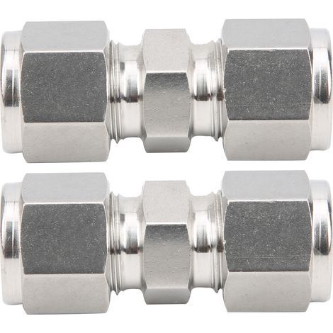 Stück Edelstahl 316 Gerade Doppelring-Klemmverschraubung für Rohre (Durchmesser 10 mm) (1/5)