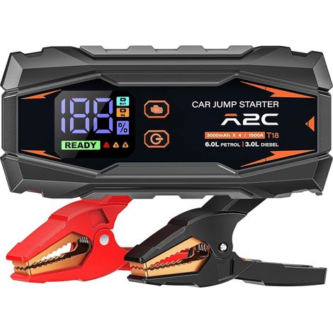Booster Batterie 1500A, Power Bank 16800mAh pour Essence 6L/Diesel 3L (1/5)