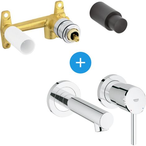 Grohe Concetto Set Miscelatore monocomando 2 fori per lavabo a parete Cromo Misura S + Corpo incasso (19575001-SET) (1/5)