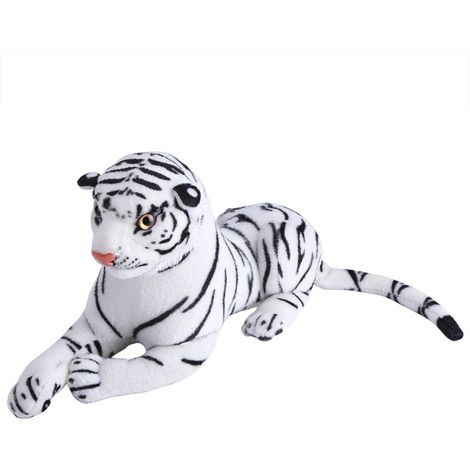 Realistisches weißes Tiger-Plüschtier, großes weiches Katzenspielzeug, Plüschkissen, Dekoration (1/5)
