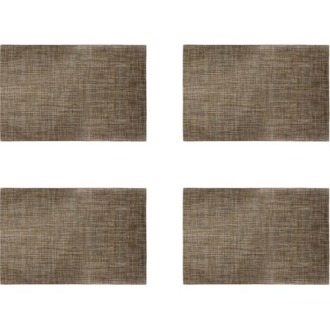 4 sets de table en vinyle tissé croisé, antidérapants, résistants à la chaleur, pour usage intérieur et extérieur (1/5)