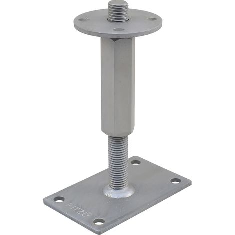Pitzl Pfostenträger mit M24 Gewinde unten/oben 65/65mm, Stahl ZiNip beschichtet (1/5)
