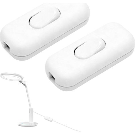 Interrupteur Bipolaire - 2 Pièces - Plastique PA Blanc - 250V 6A - Pour Lampe De Chevet Et Bureau - 60x26x15 Mm