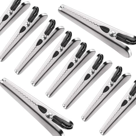 10 clips de resorte robustos de acero inoxidable, largo 11,5 ancho 2 alto 2,6 cm (1/5)