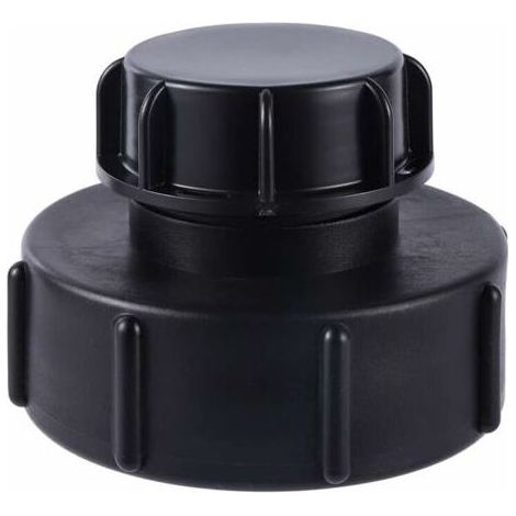 Adaptateur IBC S100x8 vers S60x6 avec bouchon, joint caoutchouc épais anti-UV haute pression pour cuve et récupération eau pluie (1/5)