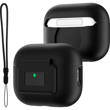 Coque en silicone AirPods Pro 2 avec fermeture magnétique sécurisée, compatible montre Apple et chargeur induction, étui AirPods Pro 2e génération 2022. (1/5)