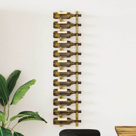 vidaXL Botellero de pared para 12 botellas hierro dorado (1/5)
